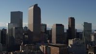 5.7K stock footage aerial video Wells Fargo Center and nearby skyscrapers in Downtown Denver, Colorado Aerial Stock Footage | DX0001_001771