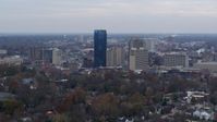 5.7K stock footage aerial video a stationary view of the city's skyline, Downtown Lexington, Kentucky Aerial Stock Footage | DX0001_003212