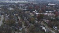 5.7K stock footage aerial video church steeple and suburban neighborhood in Lexington, Kentucky Aerial Stock Footage | DX0001_003235