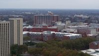 5.7K stock footage aerial video of flying by dorms and campus buildings at the University of Kentucky, Lexington, Kentucky Aerial Stock Footage | DX0001_003255