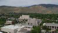 5.7K stock footage aerial video flyby Supreme Court, Nevada State Legislature, and focus on office building in Carson City, Nevada Aerial Stock Footage | DX0001_007_014