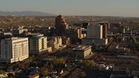5.7K stock footage aerial video approach and pass high-rise office buildings in Downtown Albuquerque, New Mexico Aerial Stock Footage | DX0002_122_026