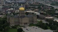 5.7K stock footage aerial video a stationary view of the Iowa State Capitol, Des Moines, Iowa Aerial Stock Footage | DX0002_166_015