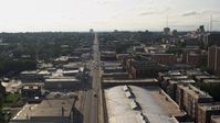 5.7K stock footage aerial video of flying by Leavenworth Avenue in Omaha, Nebraska Aerial Stock Footage | DX0002_170_035