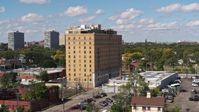 5.7K stock footage aerial video of a stationary view of an apartment complex in Detroit, Michigan Aerial Stock Footage | DX0002_194_012