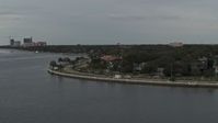 5.7K stock footage aerial video of waterfront homes and city streets in Tampa, Florida Aerial Stock Footage | DX0003_230_018