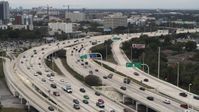 5.7K stock footage aerial video of heavy freeway traffic in Tampa, Florida Aerial Stock Footage | DX0003_230_036