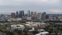 5.7K stock footage aerial video orbit apartment buildings with city's skyline in background, Downtown Tampa, Florida Aerial Stock Footage | DX0003_231_009