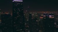 HD stock footage aerial video orbit 900 North Michigan and John Hancock Center skyscrapers at night, Downtown Chicago, Illinois Aerial Stock Footage | ED0001_000076