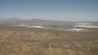 4K stock footage aerial video tilt from blue skies to reveal the Ivanpah Solar Electric Generating System, California Aerial Stock Footage | FG0001_000167