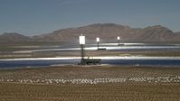4K stock footage aerial video flyby the Ivanpah Solar Electric Generating System in California Aerial Stock Footage | FG0001_000181