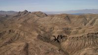 4K stock footage aerial video of steep-sloped mountain ridges in the Nevada Desert Aerial Stock Footage | FG0001_000260