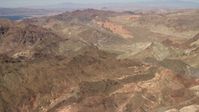 4K stock footage aerial video fly over barren mountains near Lake Mead in the Nevada Desert Aerial Stock Footage | FG0001_000286