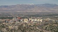 4K stock footage aerial video of Downtown Las Vegas hotels and casinos, Nevada Aerial Stock Footage | FG0001_000313