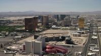 4K stock footage aerial video of Las Vegas Strip casino resorts in Las Vegas, Nevada Aerial Stock Footage | FG0001_000344