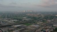 4K stock footage aerial video of Downtown New Orleans skyline from Gentilly at sunrise, Louisiana Aerial Stock Footage | PVED01_003