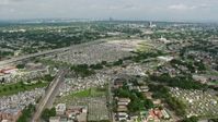 4K stock footage aerial video orbiting several cemeteries in Lakeview, New Orleans, Louisiana Aerial Stock Footage | PVED01_105
