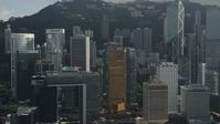 5K stock footage aerial video flyby tall and modern skyscrapers on Hong Kong Island in China Aerial Stock Footage | SS01_0028