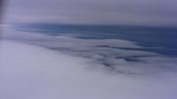 4K stock footage aerial video of flying between cloud layers above Northern California Aerial Stock Footage | WAAF07_C004_0119NV