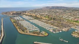 Dana Point Harbor and seaside neighborhoods in Dana Point, California Aerial Stock Photos | AX0159_188.0000346
