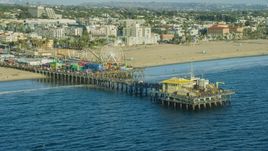Tourists walking on Santa Monica Pier in Santa Monica, California Aerial Stock Photos | AX0161_081.0000286