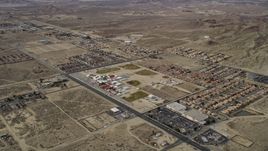 Homes in desert neighborhoods in Rosamond, California Aerial Stock Photos | AX06_101.0000167