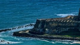 Tourists visiting the Castillo San Felipe del Morro in Old San Juan, Puerto Rico Aerial Stock Photos | AX101_021.0000000F