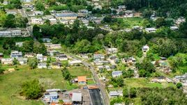 Rural neighborhood with trees, Arecibo, Puerto Rico Aerial Stock Photos | AX101_131.0000000F