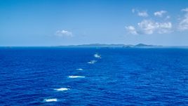 Tiny islands in sapphire blue ocean waters near Culebra, Puerto Rico Aerial Stock Photos | AX102_098.0000000F