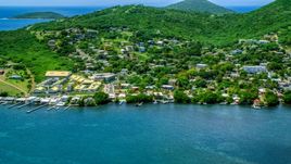 Factory and waterfront property in a small town, Culebra, Puerto Rico  Aerial Stock Photos | AX102_144.0000000F