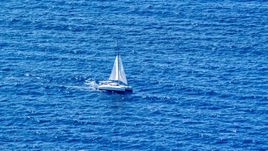 Catamaran sailing the Atlantic Ocean  Aerial Stock Photos | AX102_194.0000157F