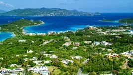 The Ritz-Carlton resort overlooking Turquoise Bay, St Thomas, the US Virgin Islands  Aerial Stock Photos | AX102_242.0000000F