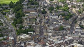 Streets and apartment buildings in Stirling, Scotland Aerial Stock Photos | AX109_030.0000185F