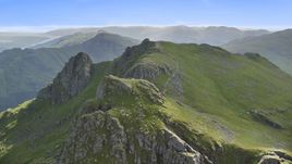 The Cobbler, a green peak in the Scottish Highlands, Scotland Aerial Stock Photos | AX110_077.0000000F