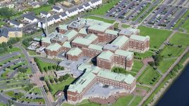 Golden Jubilee Hospital, Glasgow, Scotland Aerial Stock Photos | AX110_147.0000098F