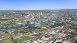 The River Clyde and the city of Glasgow, Scotland Aerial Stock Photos | AX110_202.0000000F