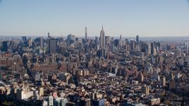 Skyscrapers in Midtown Manhattan, New York City Aerial Stock Photos | AX119_020.0000092F