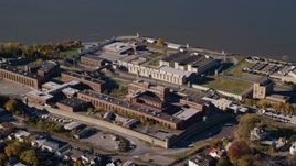 Sing Sing Correctional Facility in Autumn, Ossining, New York Aerial Stock Photos | AX119_116.0000202F