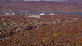 Indian Point Energy Center in Autumn, Buchanan, New York Aerial Stock Photos | AX119_140.0000251F