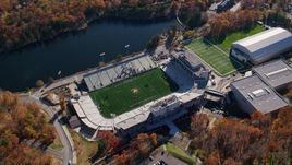 Michie Stadium at United States Military Academy in Autumn, West Point, New York Aerial Stock Photos | AX119_176.0000205F