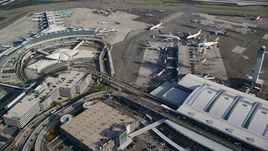 Terminals at John F Kennedy International Airport, New York City Aerial Stock Photos | AX120_059.0000163F