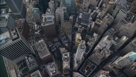 Bird's eye of view of skyscrapers in Lower Manhattan, New York City Aerial Stock Photos | AX120_117.0000119F
