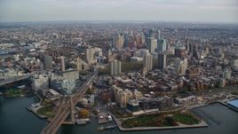 Downtown Brooklyn, New York City in Autumn Aerial Stock Photos | AX120_129.0000114F