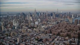 Midtown Manhattan seen from East Village in New York City Aerial Stock Photos | AX120_154.0000074F