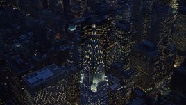 The Chrysler Building at sunset in Midtown Manhattan, New York City Aerial Stock Photos | AX121_126.0000034F
