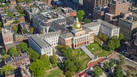 The Massachusetts State House in Downtown Boston, Massachusetts Aerial Stock Photos | AX142_167.0000169