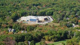 East Elementary in autumn, Hingham, Massachusetts Aerial Stock Photos | AX143_021.0000208