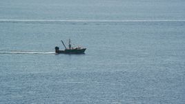 A fishing boat on the Atlantic Ocean Aerial Stock Photos | AX144_167.0000000