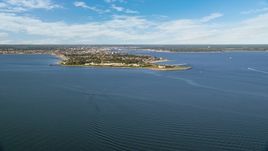 Fort Taber and a water treatment plant, New Bedford, Massachusetts Aerial Stock Photos | AX144_185.0000000