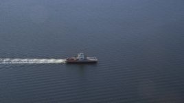 A car ferry in Portsmouth, Rhode Island Aerial Stock Photos | AX145_011.0000000